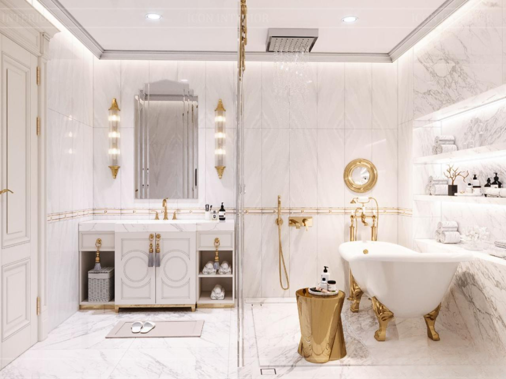 Phòng tắm mang phong cách Châu Âu cổ điển