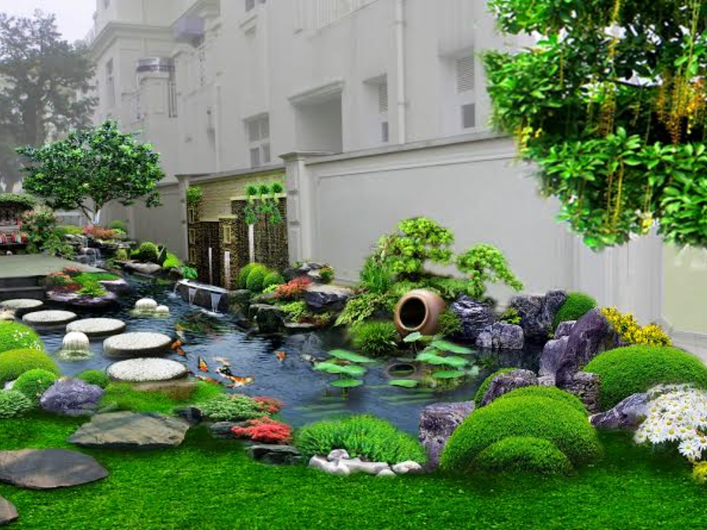 Sân vườn đẹp phong cách phương Đông